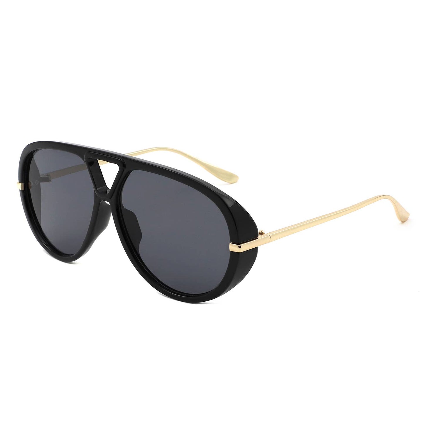 Retro Double Bridge Bold Fashion Aviator Sunglasses