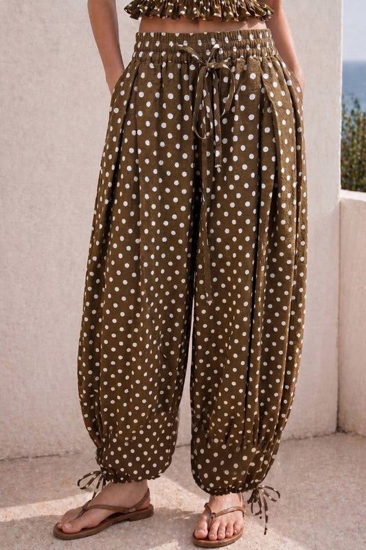 POLKA DOT BALLOON WIDE LEG PANTS