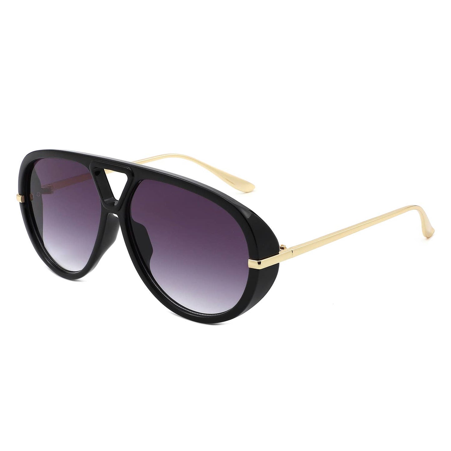 Retro Double Bridge Bold Fashion Aviator Sunglasses