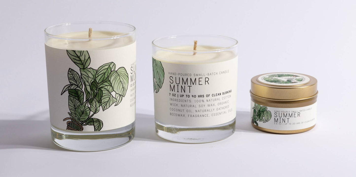 Summer Mint - Medium Glass - Just Bee Candle