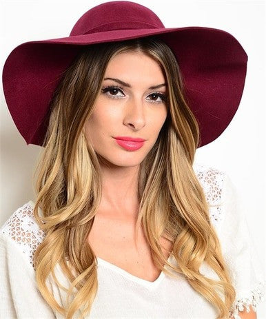 Burgundy Winter Floppy Hats