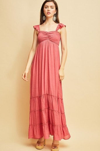 PAMELA PEASANT MAXI DRESS