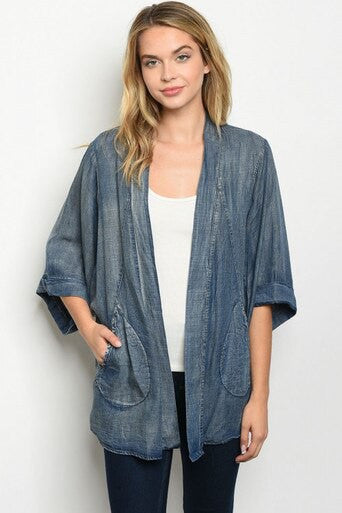 DARK DENIM CARDIGAN