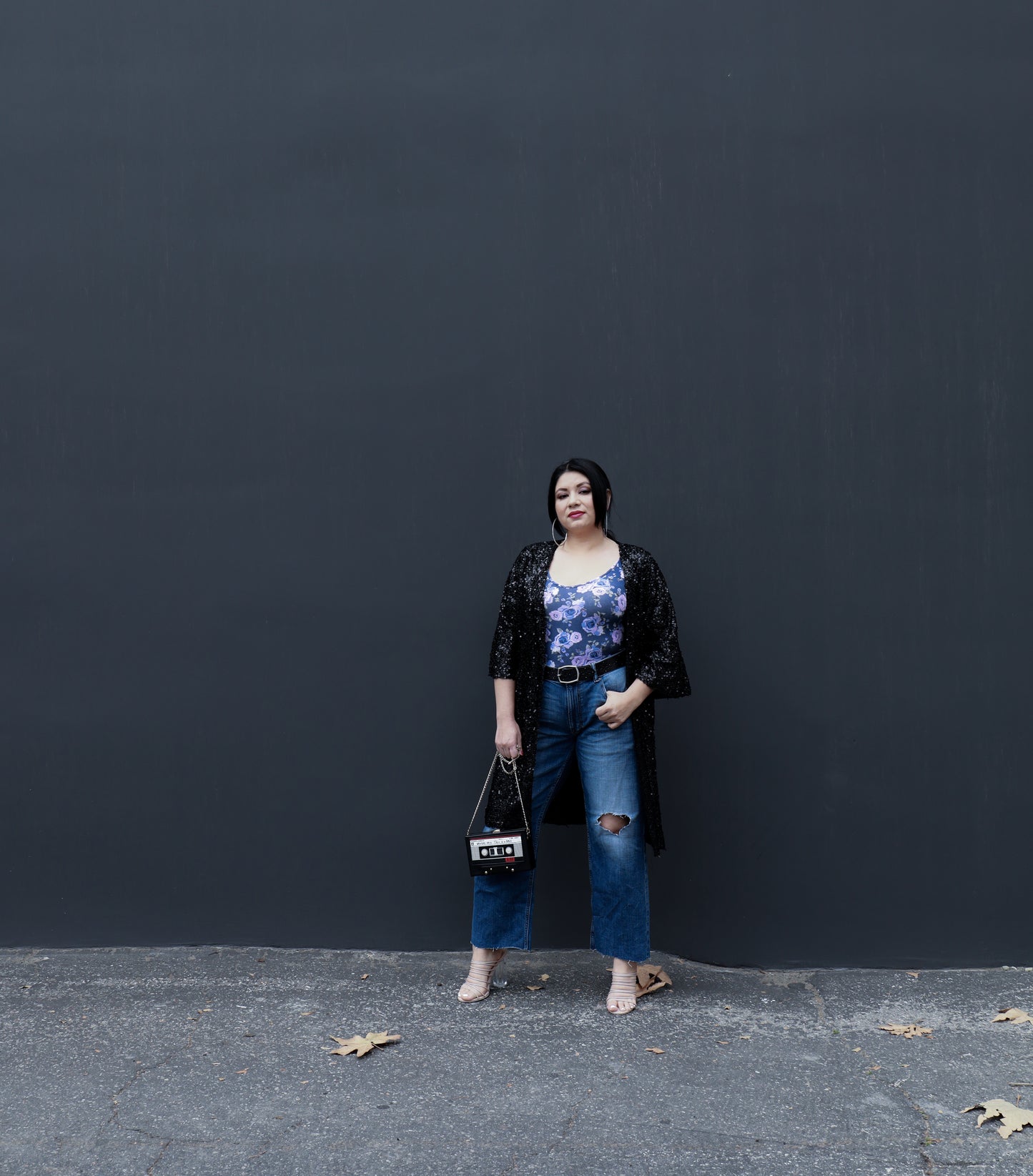 SEQUIN BELL SLEEVE KIMONO