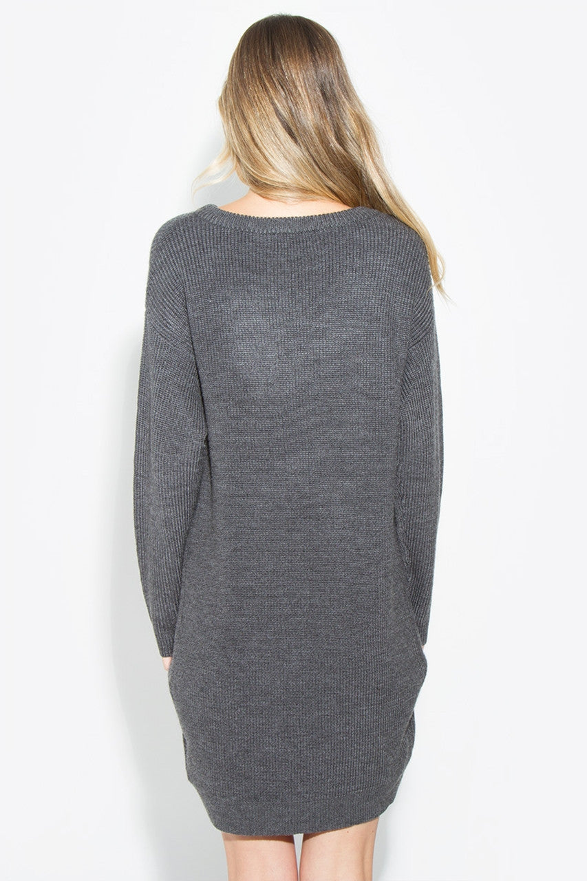 SUZETTE SWEATER DRESS CHARCOAL