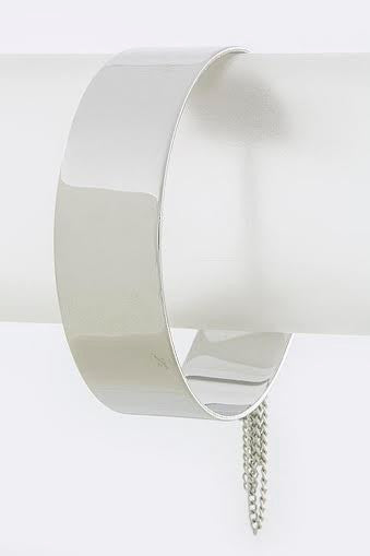 Silver Metal Chain Linked Cuff