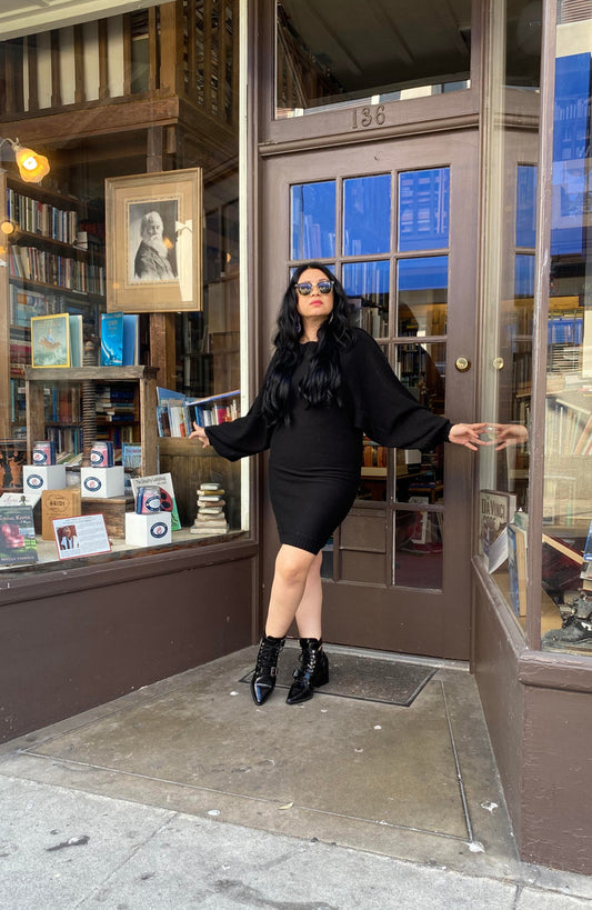 DOLMAN SLEEVE SWEATER DRESS