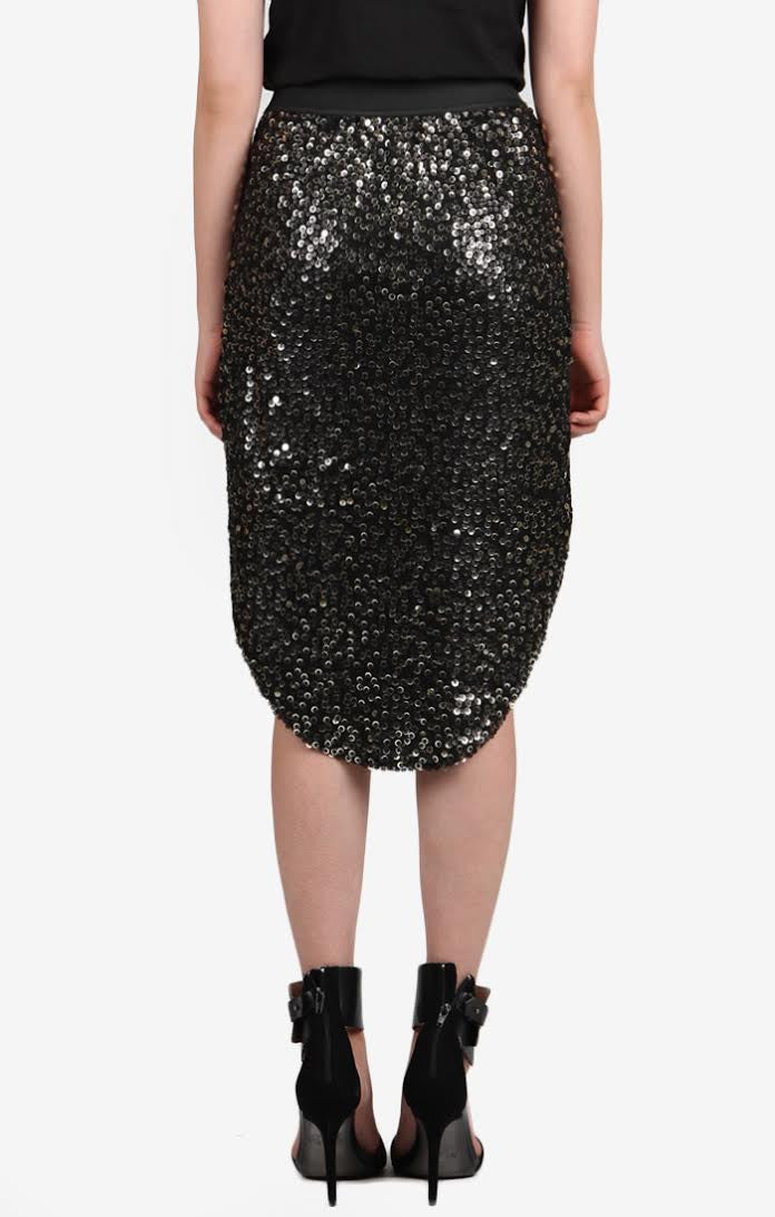 Draped Skirt w/Two Tone Sequins